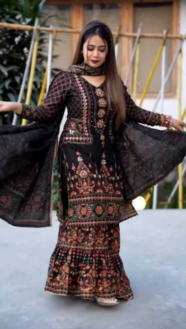 Stylish,Sarara,Three,Piece,women's,Fashion,