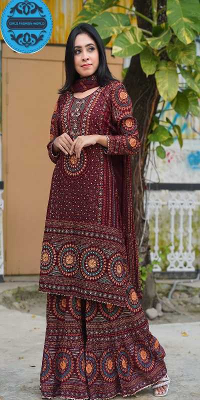 Stylish,Sarara,Readymade,Three,Piece