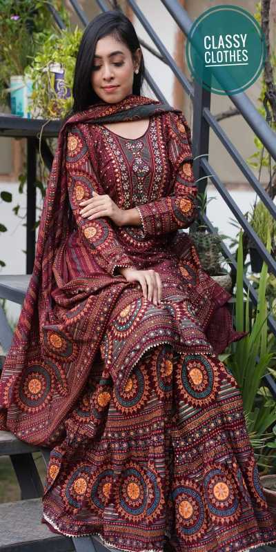 Stylish,Sarara,Readymade,Three,Piece