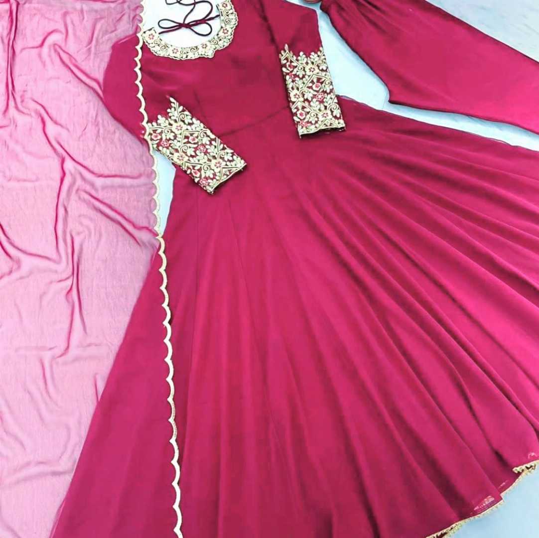 Embroidered,Georgette,Grown,Set